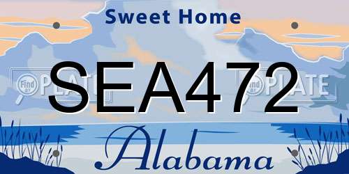 SEA472 Alabama License Plate