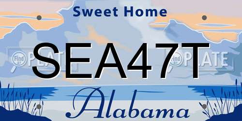 SEA47T Alabama License Plate