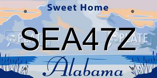 SEA47Z Alabama License Plate