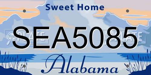 SEA5085 Alabama License Plate