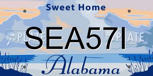 SEA57I Alabama License Plate