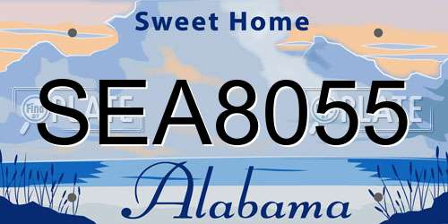 SEA8055 Alabama License Plate