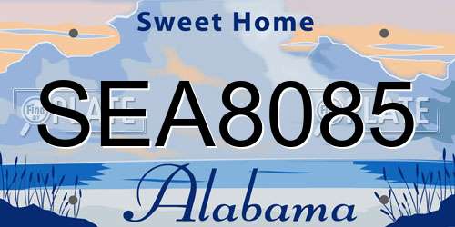 SEA8085 Alabama License Plate