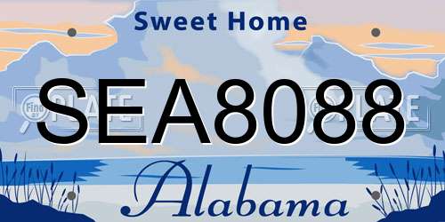 SEA8088 Alabama License Plate