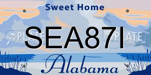 SEA87I Alabama License Plate