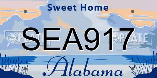 SEA917 Alabama License Plate