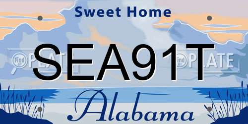 SEA91T Alabama License Plate
