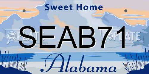 SEAB71 Alabama License Plate