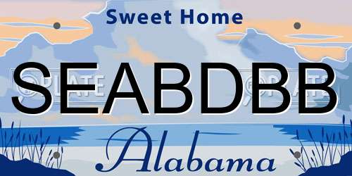 SEABDBB Alabama License Plate