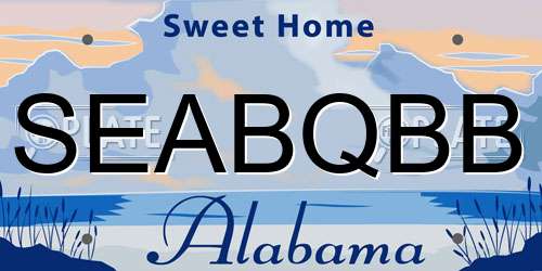 SEABQBB Alabama License Plate