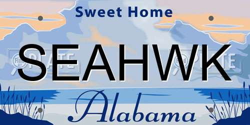 SEAHWK Alabama License Plate