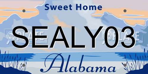 SEALY03 Alabama License Plate