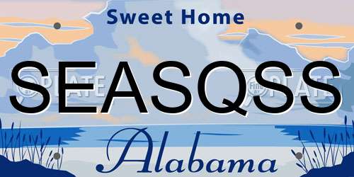 SEASQSS Alabama License Plate