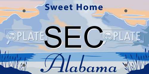 SEC Alabama License Plate