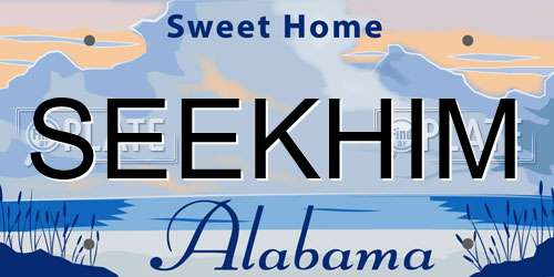 SEEKHIM Alabama License Plate