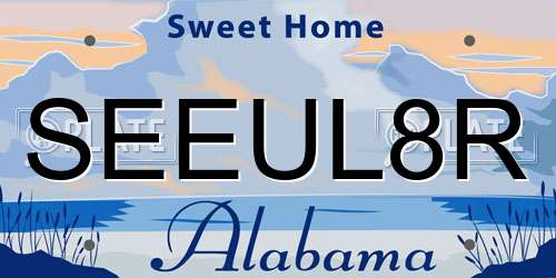 SEEUL8R Alabama License Plate