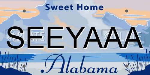 SEEYAAA Alabama License Plate