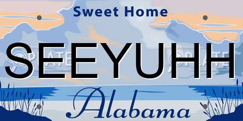 SEEYUHH Alabama License Plate