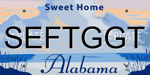 SEFTGGT Alabama License Plate