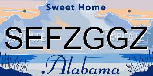 SEFZGGZ Alabama License Plate