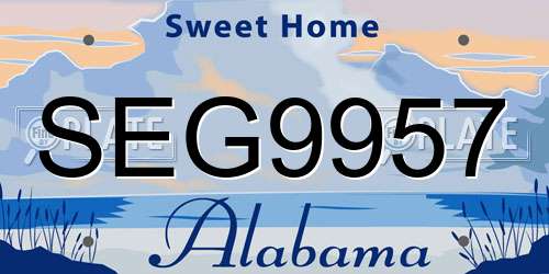 SEG9957 Alabama License Plate