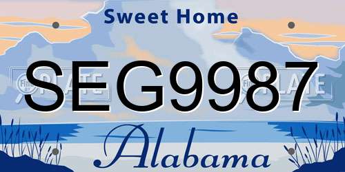 SEG9987 Alabama License Plate