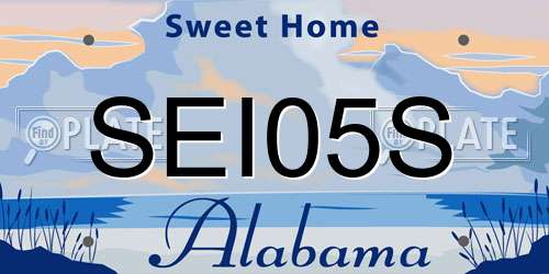 SEI05S Alabama License Plate