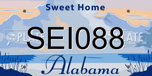 SEI088 Alabama License Plate