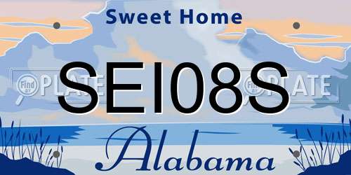 SEI08S Alabama License Plate