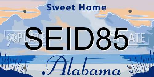 SEID85 Alabama License Plate