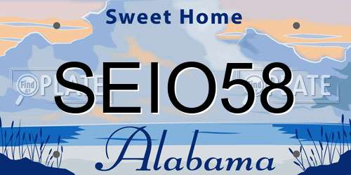 SEIO58 Alabama License Plate
