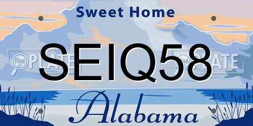 SEIQ58 Alabama License Plate