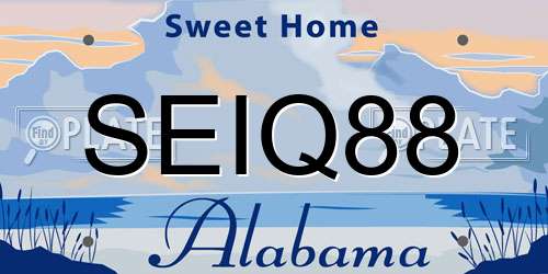 SEIQ88 Alabama License Plate