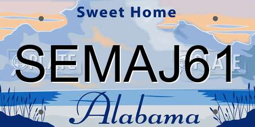 SEMAJ61 Alabama License Plate