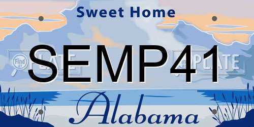 SEMP41 Alabama License Plate