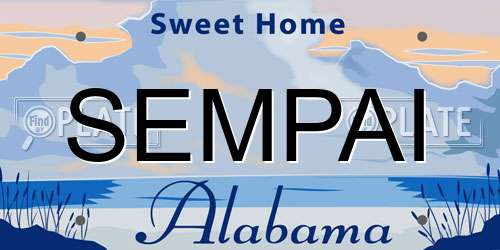 SEMPAI Alabama License Plate
