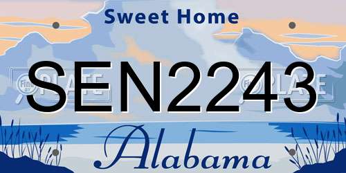 SEN2243 Alabama License Plate