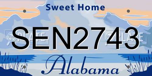 SEN2743 Alabama License Plate