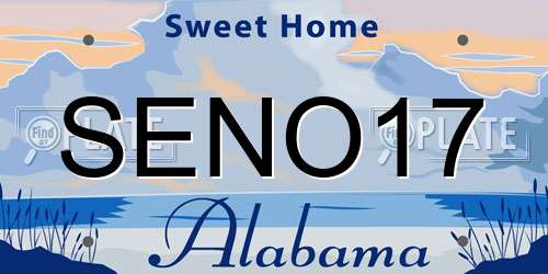 SENO17 Alabama License Plate
