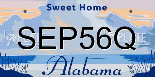SEP56Q Alabama License Plate