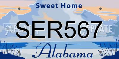 SER567 Alabama License Plate