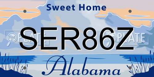 SER86Z Alabama License Plate