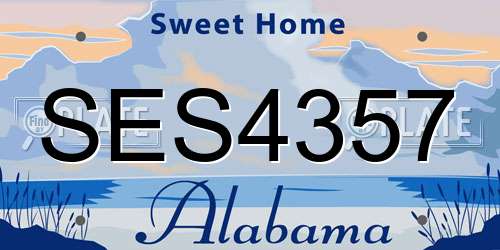 SES4357 Alabama License Plate