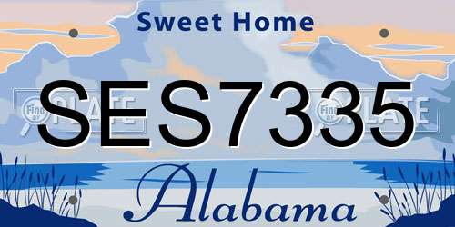 SES7335 Alabama License Plate