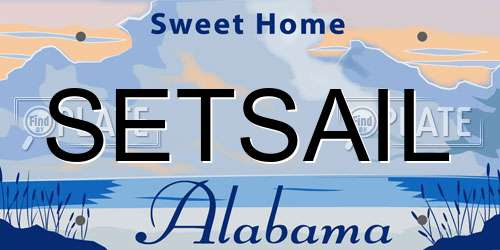 SETSAIL Alabama License Plate