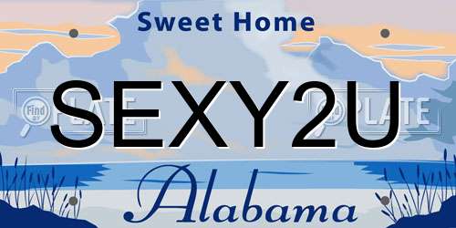 SEXY2U Alabama License Plate