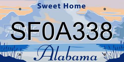SF0A338 Alabama License Plate