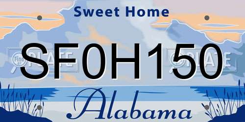 SF0H150 Alabama License Plate