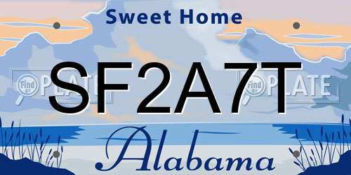 SF2A7T Alabama License Plate