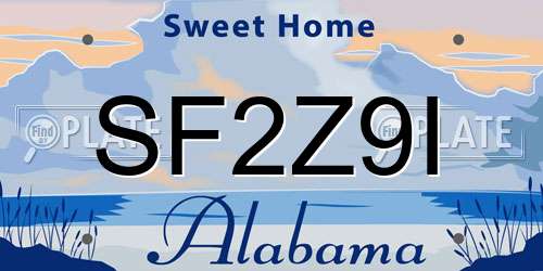 SF2Z9I Alabama License Plate